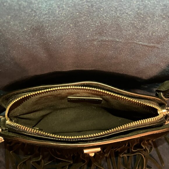 Rebecca Minkoff Darren black suede fringe crossbody bag, used like new - Picture 5 of 12